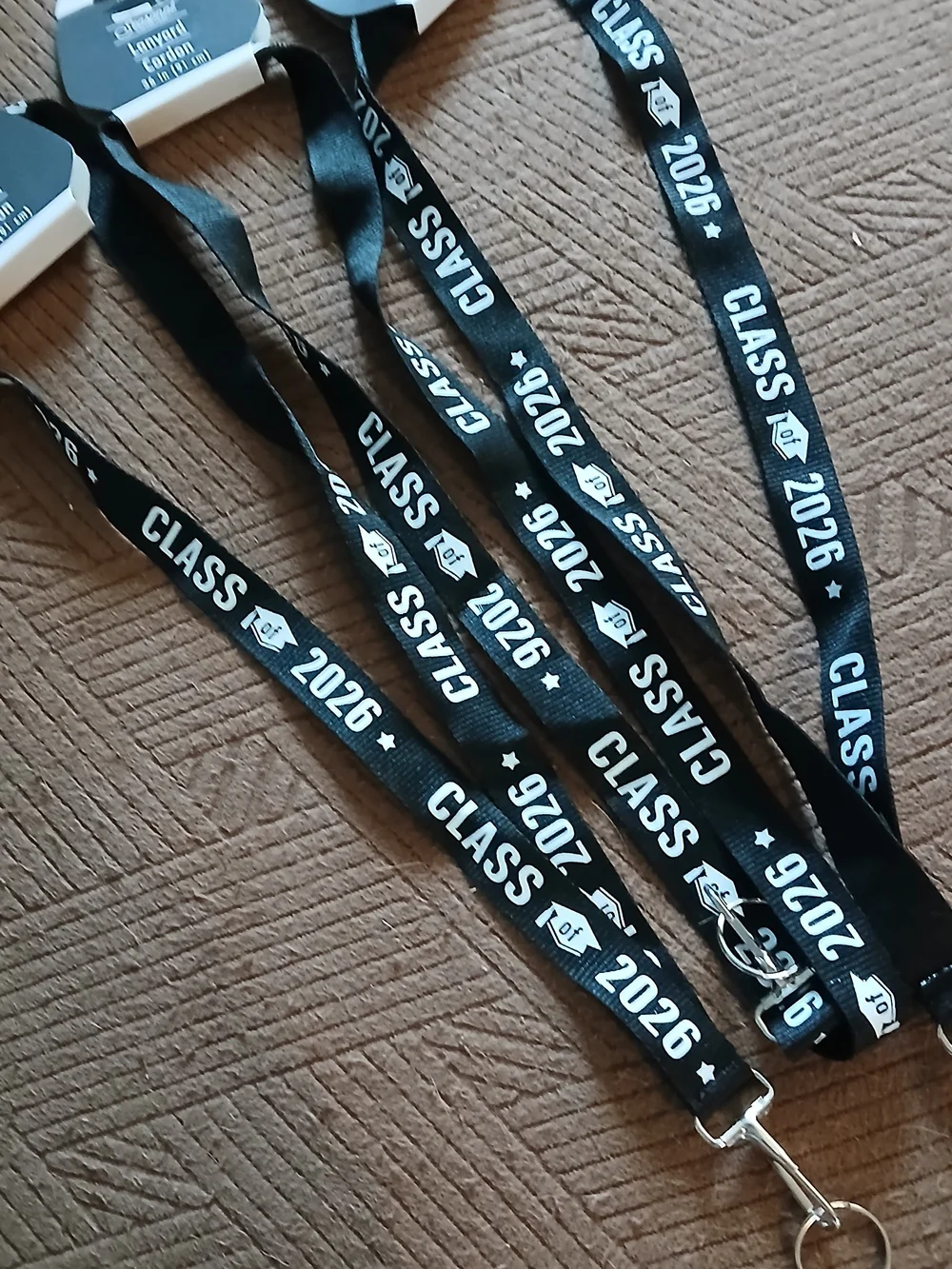 CLASS of 2026 Black & White Graduation Key Holder/ID Tag Lanyard - NWT